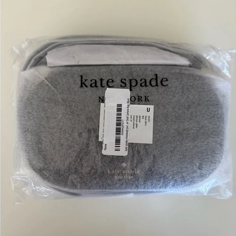 Kate Spade New York Black Glimmer Glitter Crossbosy NWT